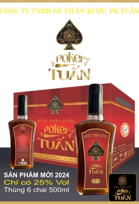 Rượu Thảo Dược Poker Tuấn - Thùng 6 chai